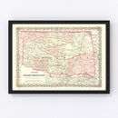 Vintage Indian Territory Map (Oklahoma) 1872
