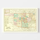 Vintage Map of Oklahoma 1899