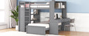 Loft Bed With A Twin Size Standalone Bed, Shelves, Desk, And Wardrobe by HouseOfZazla