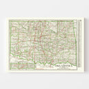 Vintage Map of Oklahoma 1915