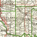Vintage Map of Oklahoma 1915