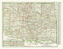Vintage Map of Oklahoma 1915