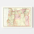 Vintage Map of Oregon 1909