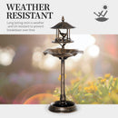 Outsunny 3-in-1 Garden Bird Bath Bowl Pedestal with Bird Feeder and Planter