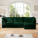 L-Shaped Slipcovered Sectional Sofa Couch