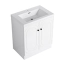 Contemporary Freestanding Bathroom Vanity With Resin Sink & Soft-Close Cabinet Doors by HouseOfZazla