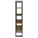 Danbrook 71-inch 4-shelf Bookshelf Black and Aged Walnut