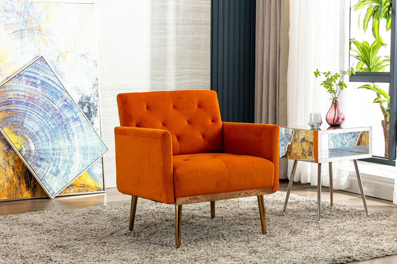 Accent Chair, leisure single sofa with Rose Golden feet