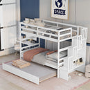 Twin Over Twin Bunk Beds With Twin Trundle And Stairway Storage Function by Unique Piece Furniture
