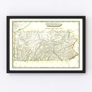 Vintage Map of Pennsylvania 1804