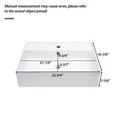 Modern Ceramic Rectangular Wall Mounted Bathroom Sink With Faucet Hole & Overflow