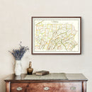 Vintage Map of Pennsylvania 1814