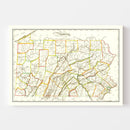 Vintage Map of Pennsylvania 1814