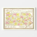 Vintage Map of Pennsylvania 1850