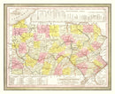 Vintage Map of Pennsylvania 1850