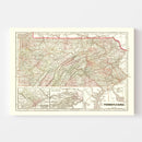 Vintage Map of Pennsylvania 1856