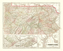 Vintage Map of Pennsylvania 1856