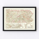 Vintage Map of Pennsylvania 1856
