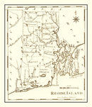 Vintage Map of Rhode Island 1795