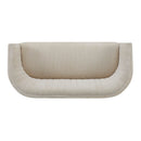 Corduroy Recessed Arm Loveseat (Beige + Walnut) by HouseOfZazla