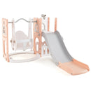 7-in-1 Toddler Swing and Slide Set L-shaped with Ladder and Basketball Hoop by LJGDeals