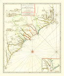 Vintage Map of South Carolina 1696