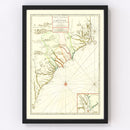 Vintage Map of South Carolina 1696