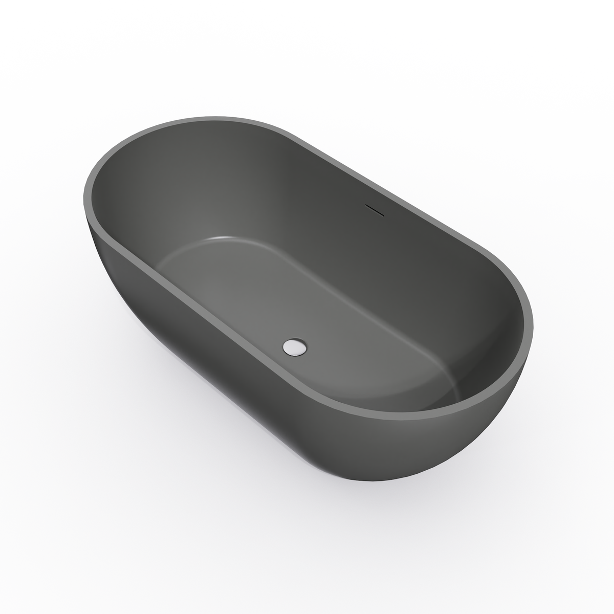59 Inch Solid Surface Oval Freestanding Bathtub, photo 9 of 10