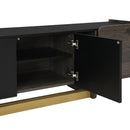 TV Stand With 1 Drawer, 2 Cabinets And Adjustable Shelves by HouseOfZazla