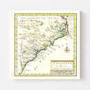 Vintage Map of South Carolina 1721