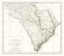 Vintage Map of South Carolina 1796