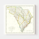 Vintage Map of South Carolina 1814