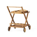Riviera Bar Cart Natural Stained Acacia Wood Mobile Bar Cart
