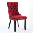 Classic Velvet Dining Chairs - Burgundy (Set of 2) by HouseOfZazla