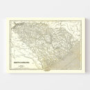 Vintage Map of South Carolina 1843