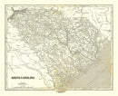 Vintage Map of South Carolina 1843
