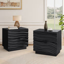 Nightstands, Bedside Table With 2 Drawers (Set of 2) - Black by HouseOfZazla
