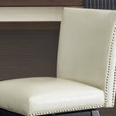 26" Upholstered Swivel Bar Stools Set of 2, Modern PU Leather High Back Counter Stools with Nail Head Design and Wood Frame