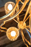 4 Light Metal Chandelier, Hanging Light Fixture With Adjustable Chain For Kitchen, Bulb Not Included - Gold by HouseOfZazla
