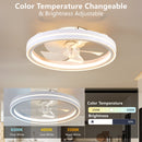 RGB Ceiling Fan with Lights, 19'' Smart LED Bladeless Chandelier Fan by HouseOfZazla