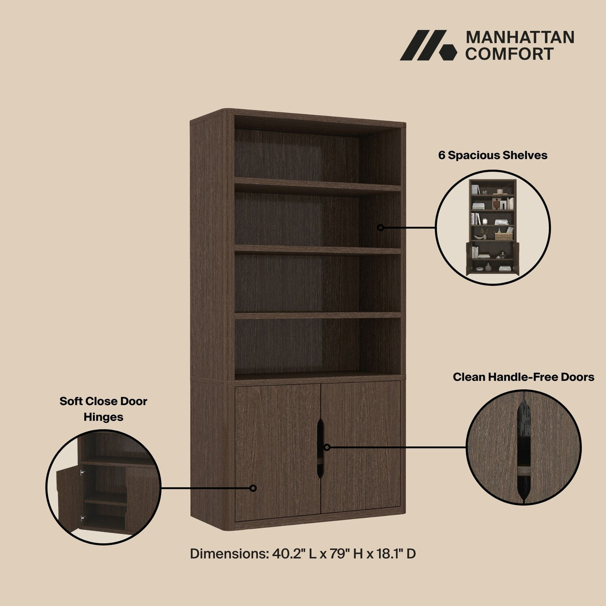 Rivington - Modern Bookcase Cabinet, photo 8 of 12