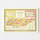Vintage Map of Tennessee 1847