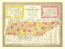 Vintage Map of Tennessee 1847