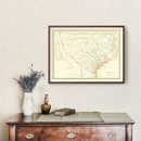 Vintage Map of Texas 1835