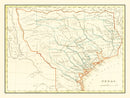 Vintage Map of Texas 1835
