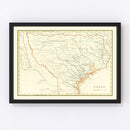 Vintage Map of Texas 1835
