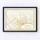 Vintage Map of Texas 1842