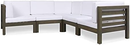 OANA 5-Piece V Shape Sofa Set, White by HouseOfZazla