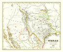 Vintage Map of Texas 1846
