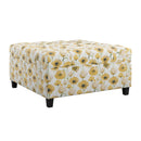 Floral Storage Ottoman With Traditional Design - Gold by HouseOfZazla